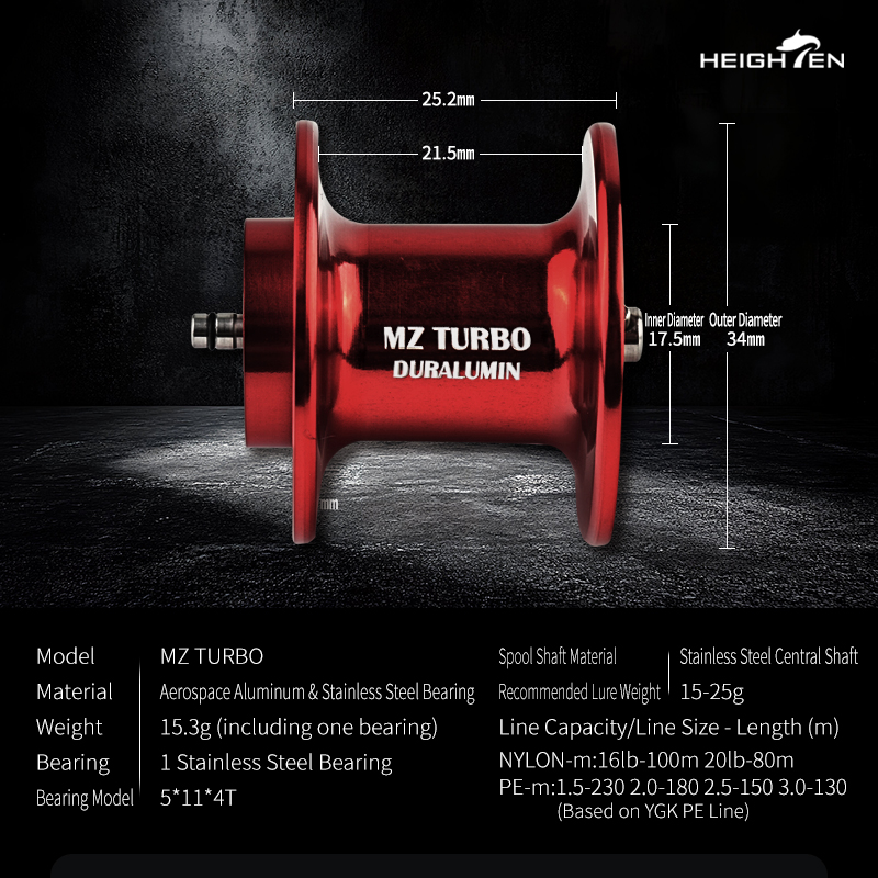 HEIGHTEN MZ Turbo de Dos Etapa - Reel Spare Spool reseña y precio